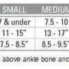 recovery socks size chart