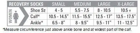 recovery socks sizing chart